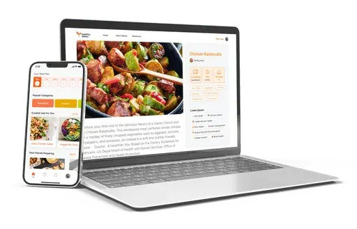 Heartful Sprout family app on phone and laptop